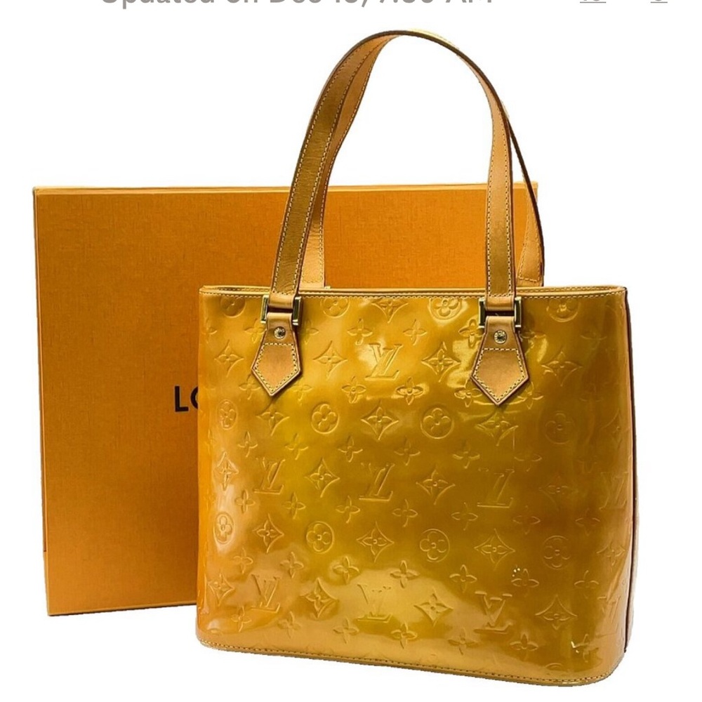 EUC LOUIS VUITTON Monogram Vernis Yellow Houston Shoulder Bag